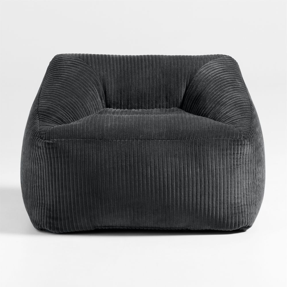 Charlie Charcoal Grey Organic Cotton Velvet Corduroy Kids Lounge Chair
