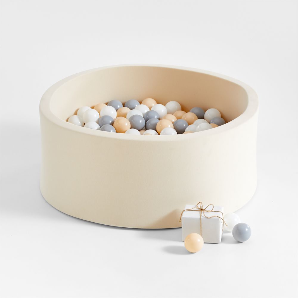 Baby and Toddler Natural Pop-Up Ball Pit with Neutral Balls