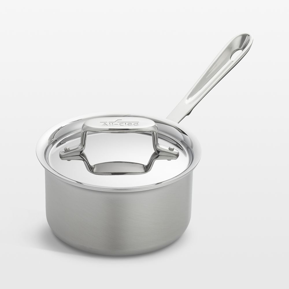 All-Clad D5 Brushed Stainless Steel Saucepans with Lids