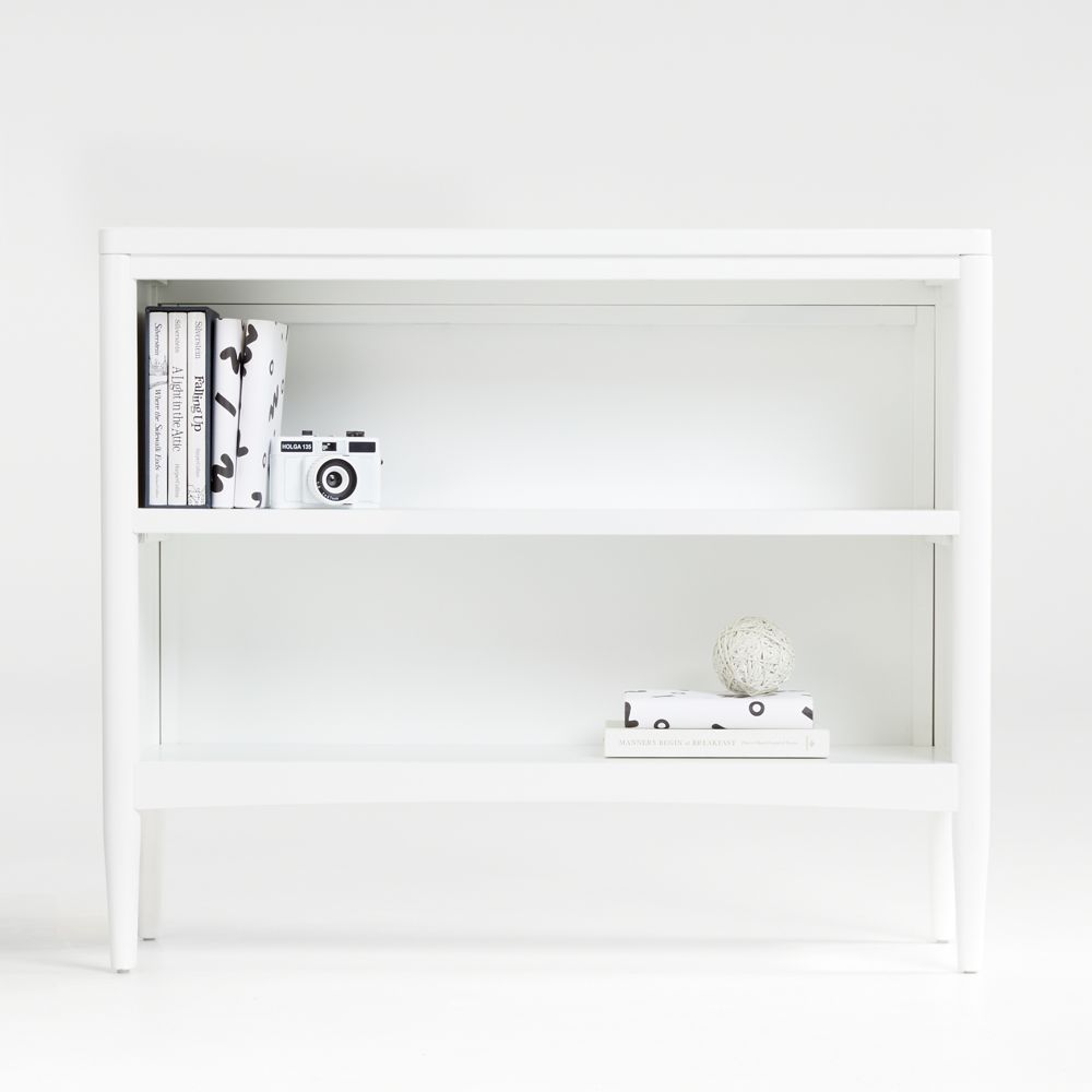 Hampshire 36" White Wood 2-Shelf Small Kids Bookcase