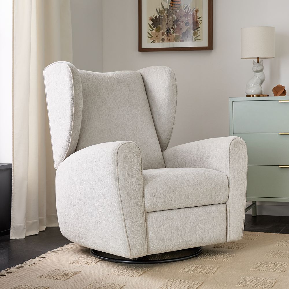 Seesaw Dove Grey Electronic Swivel Glider Power Recliner Nursery Chair