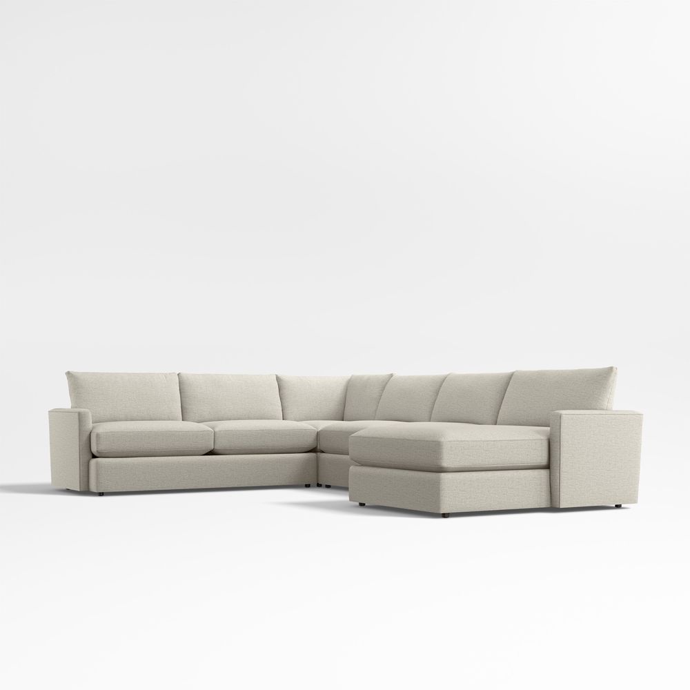 Lounge Classic 4-Piece L-Shaped Sectional Sofa with Storage Chaise Lounge