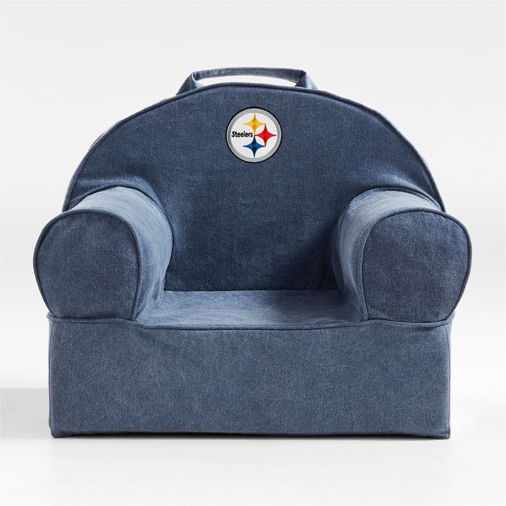 NFL Pittsburgh Steelers Small Deep Indigo Organic Cotton Kids Lounge Nod Chair