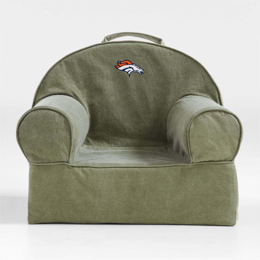 NFL Denver Broncos Small Cyprus Green Organic Cotton Kids Lounge Nod Chair