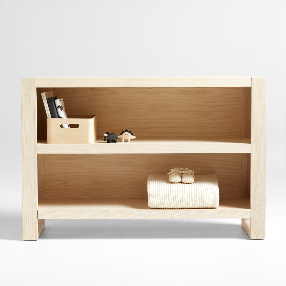 Gemini 45" Sunwashed Ash Wood 2-Shelf Small Kids Bookcase