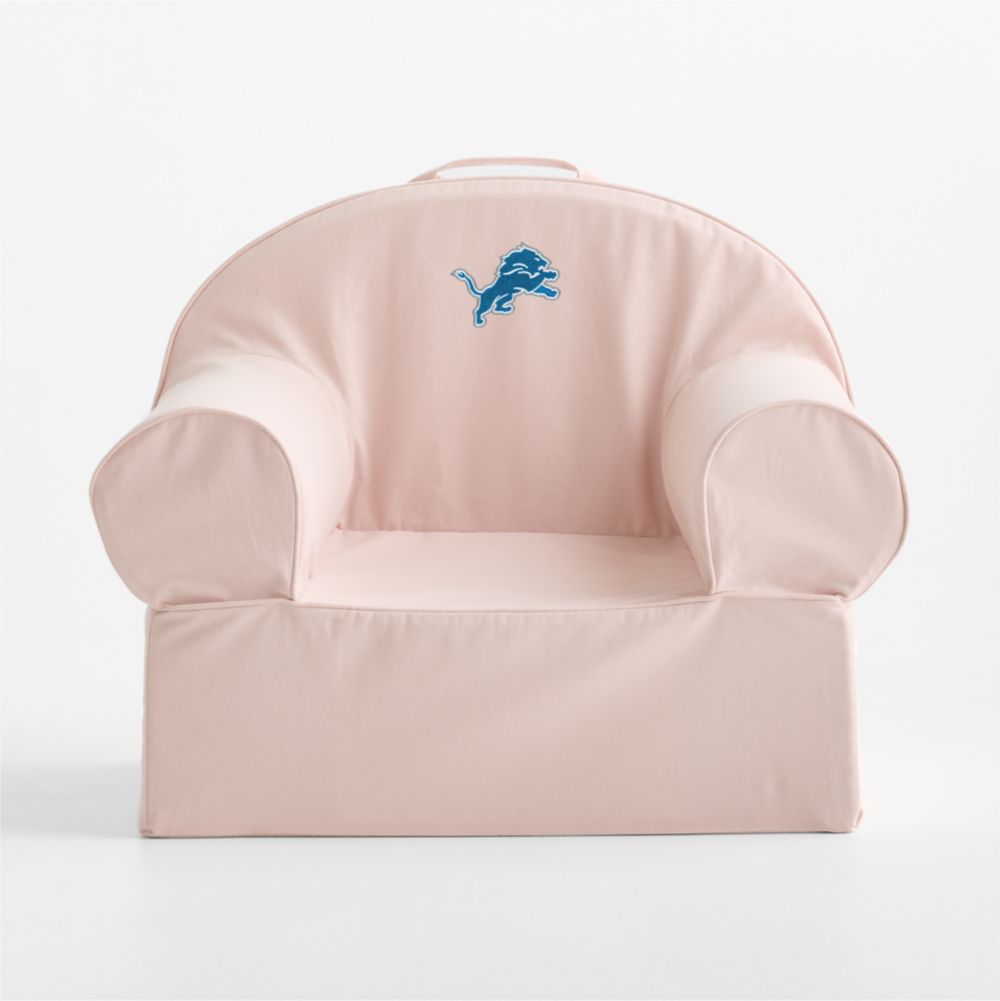 NFL Detroit Lions Large Soft Pink Organic Cotton Kids Lounge Nod Chair