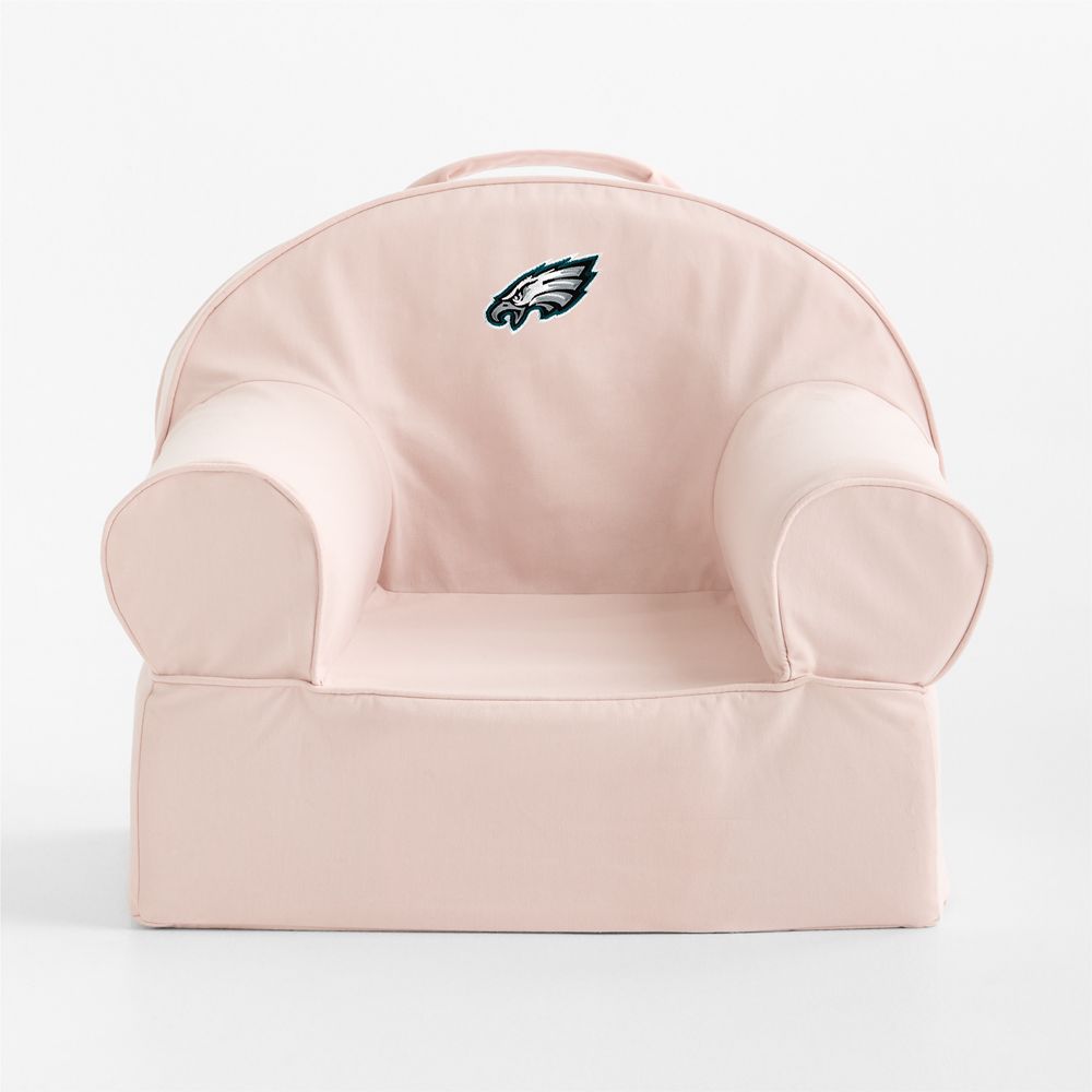 NFL Philadelphia Eagles Small Soft Pink Organic Cotton Kids Lounge Nod Chair