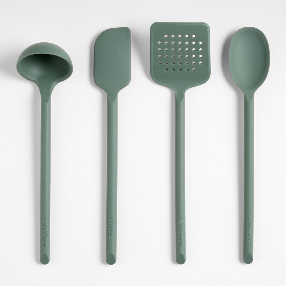 Crate & Barrel Thyme Green Silicone Utensils- Image 2