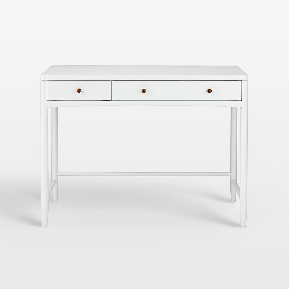 Hampshire 42" White Wood 2-Drawer Kids Desk