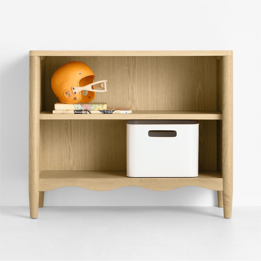 Waveland 38" Natural Oak Wood 2-Shelf Kids Bookcase