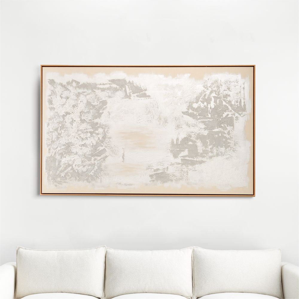 "When Winter Begins" 49.5"x81.5" Hand-Painted Canvas Framed Wall Art