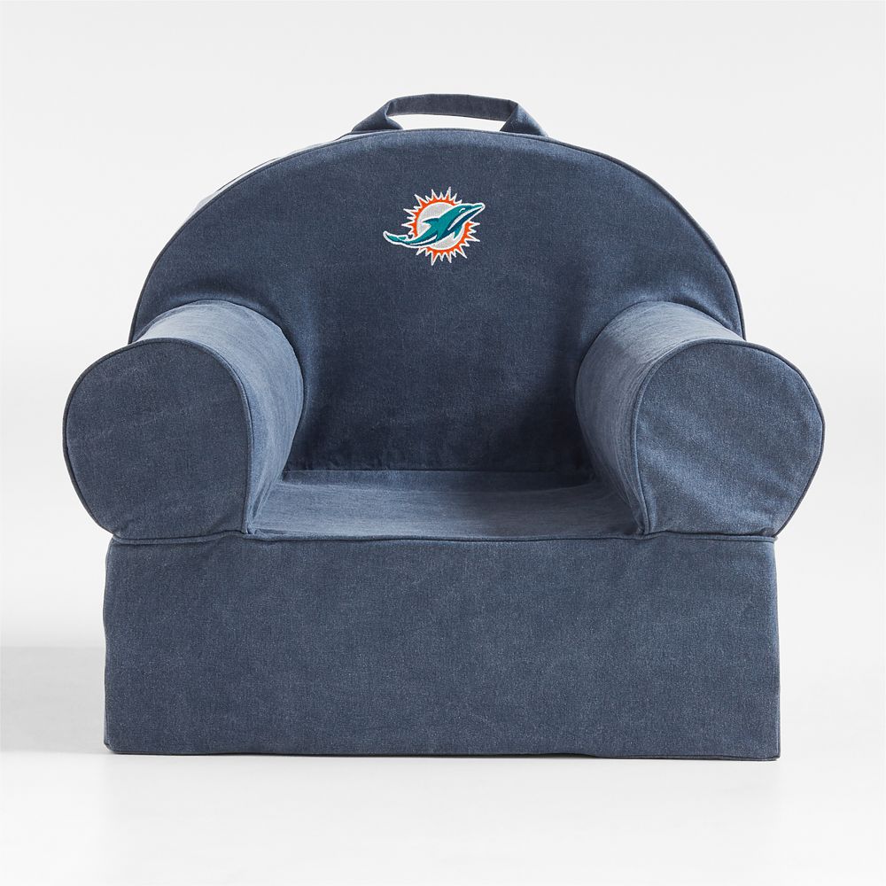 NFL Miami Dolphins Large Deep Indigo Organic Cotton Kids Lounge Nod Chair