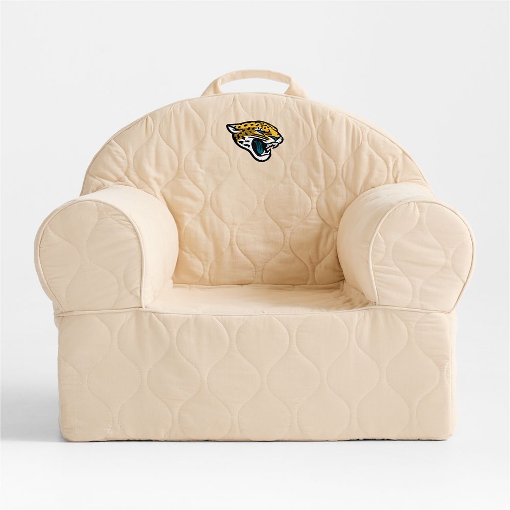 NFL Jacksonville Jaguars Large Oatmeal Quilted Cotton Corduroy Kids Lounge Nod Chair