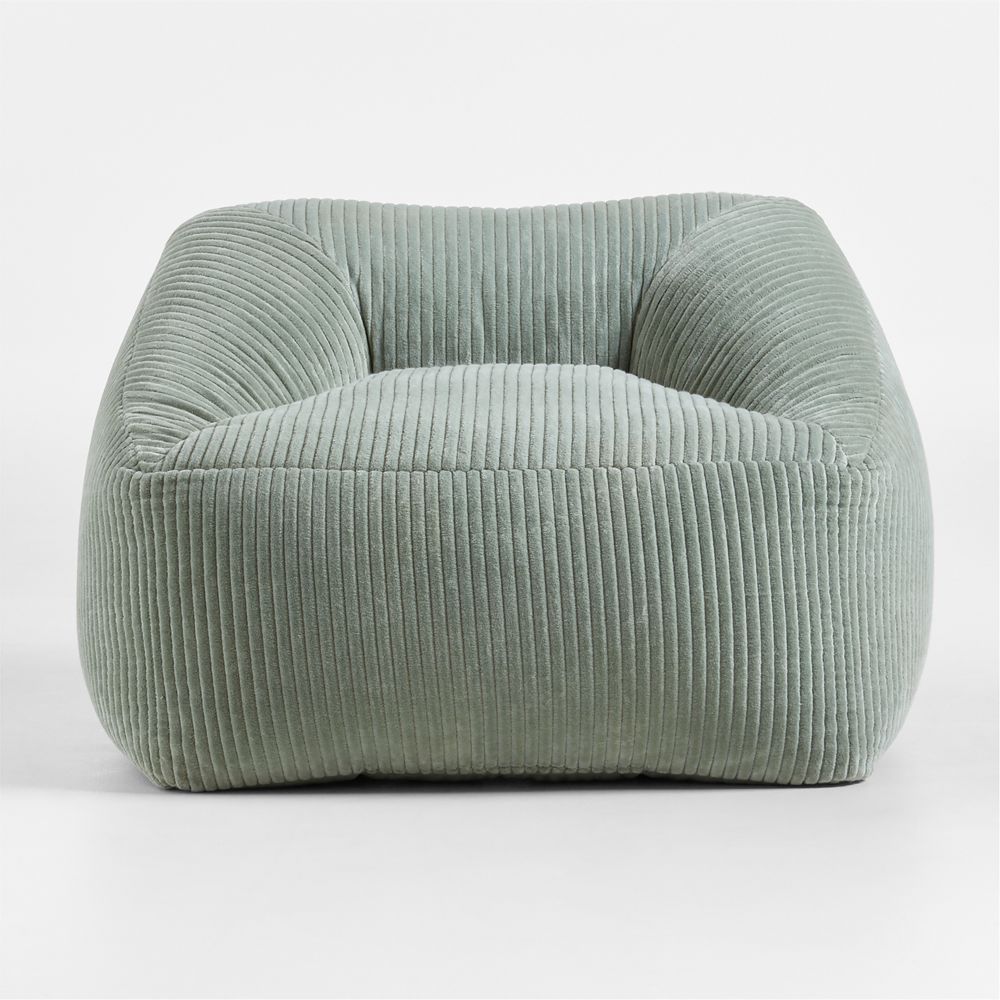 Charlie Verte Green Organic Cotton Velvet Corduroy Kids Lounge Chair