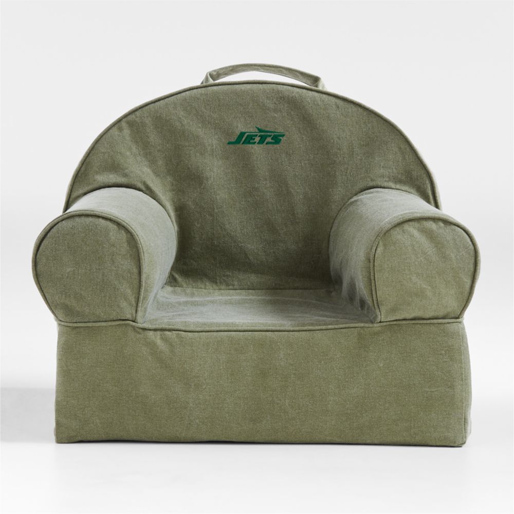NFL New York Jets Small Cyprus Green Organic Cotton Kids Lounge Nod Chair