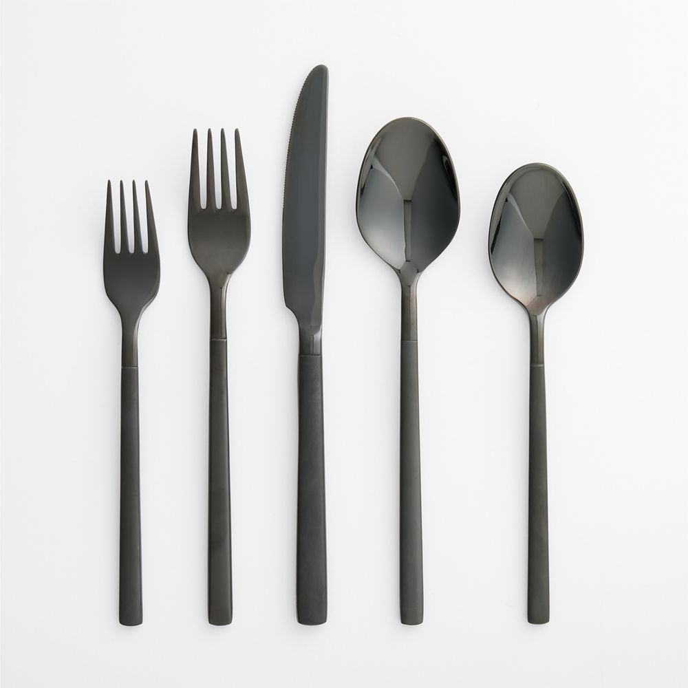 Kenton Matte Black Flatware Sets