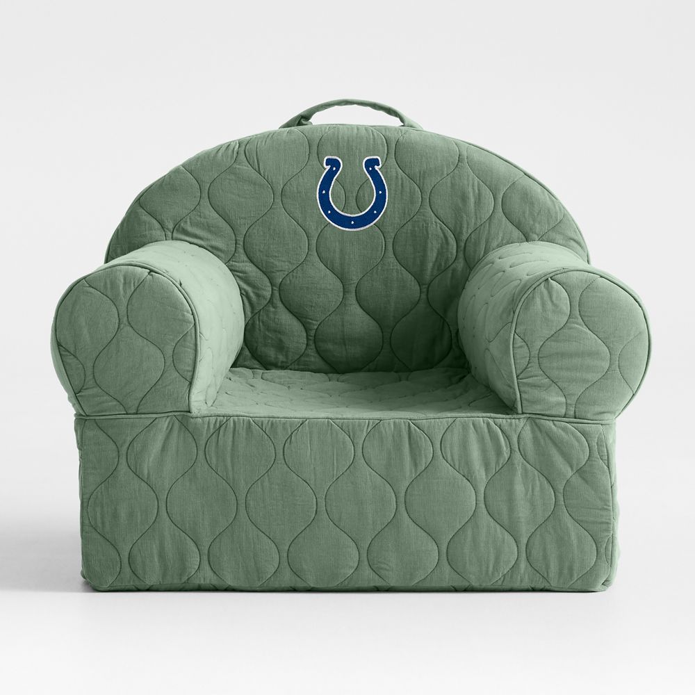 NFL Indianapolis Colts Large Iceberg Green Quilted Cotton Corduroy Kids Lounge Nod Chair