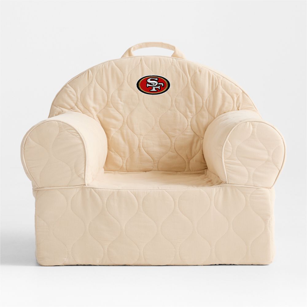 NFL San Francisco 49ers Large Oatmeal Quilted Cotton Corduroy Kids Lounge Nod Chair