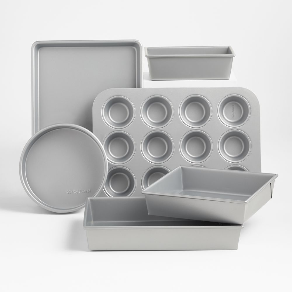 Crate & Barrel Silver 6-Piece Silicone Nonstick Bakeware Set