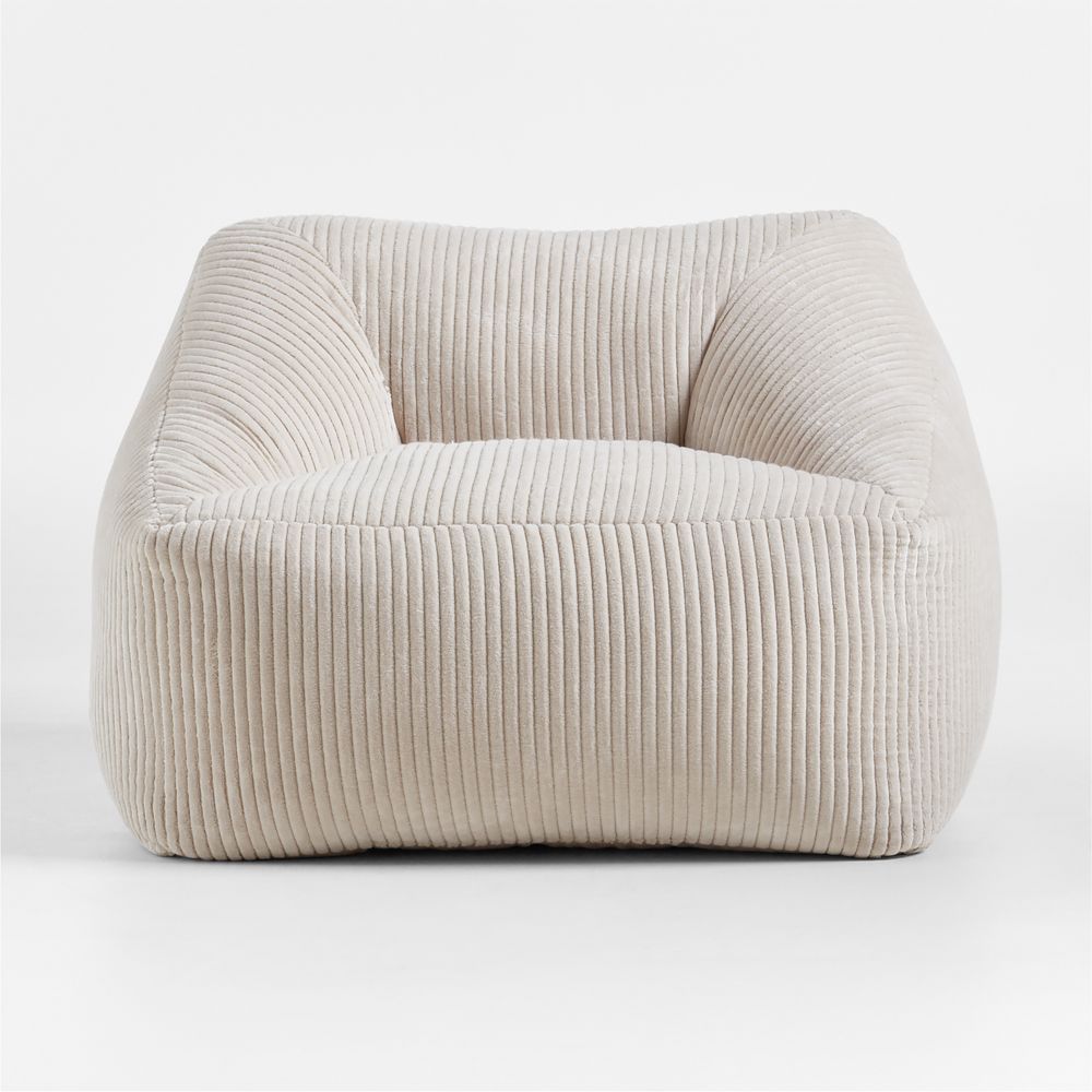 Charlie Stone Tan Velvet Corduroy Kids Lounge Chair