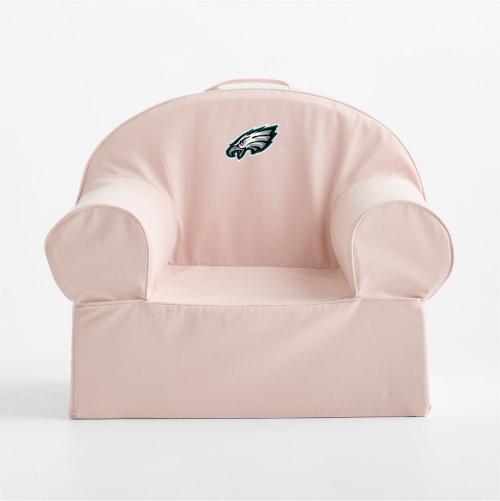 NFL Philadelphia Eagles Large Soft Pink Organic Cotton Kids Lounge Nod Chair