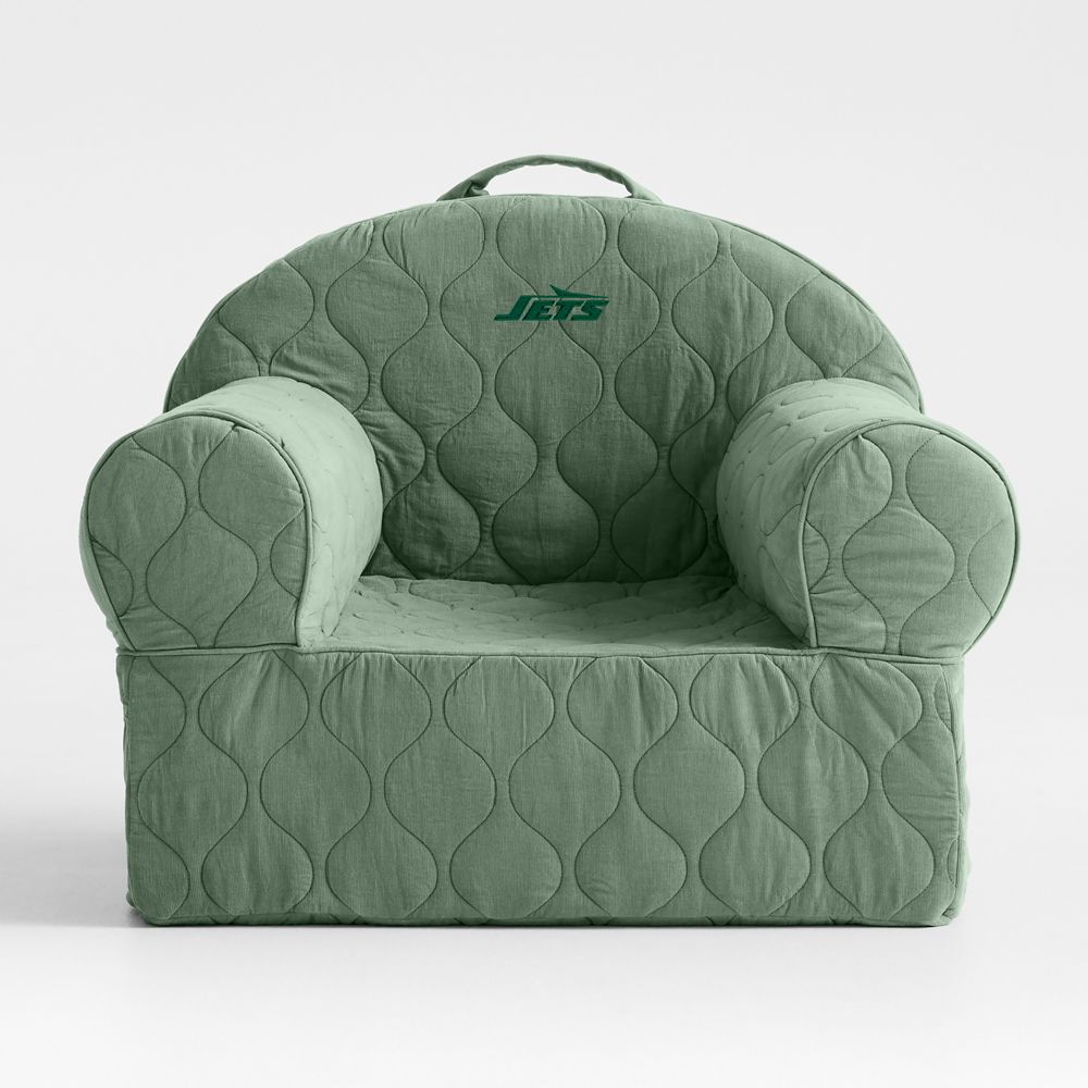 NFL New York Jets Large Iceberg Green Quilted Cotton Corduroy Kids Lounge Nod Chair