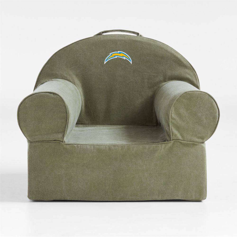 NFL Los Angeles Chargers Large Cyprus Green Organic Cotton Kids Lounge Nod Chair