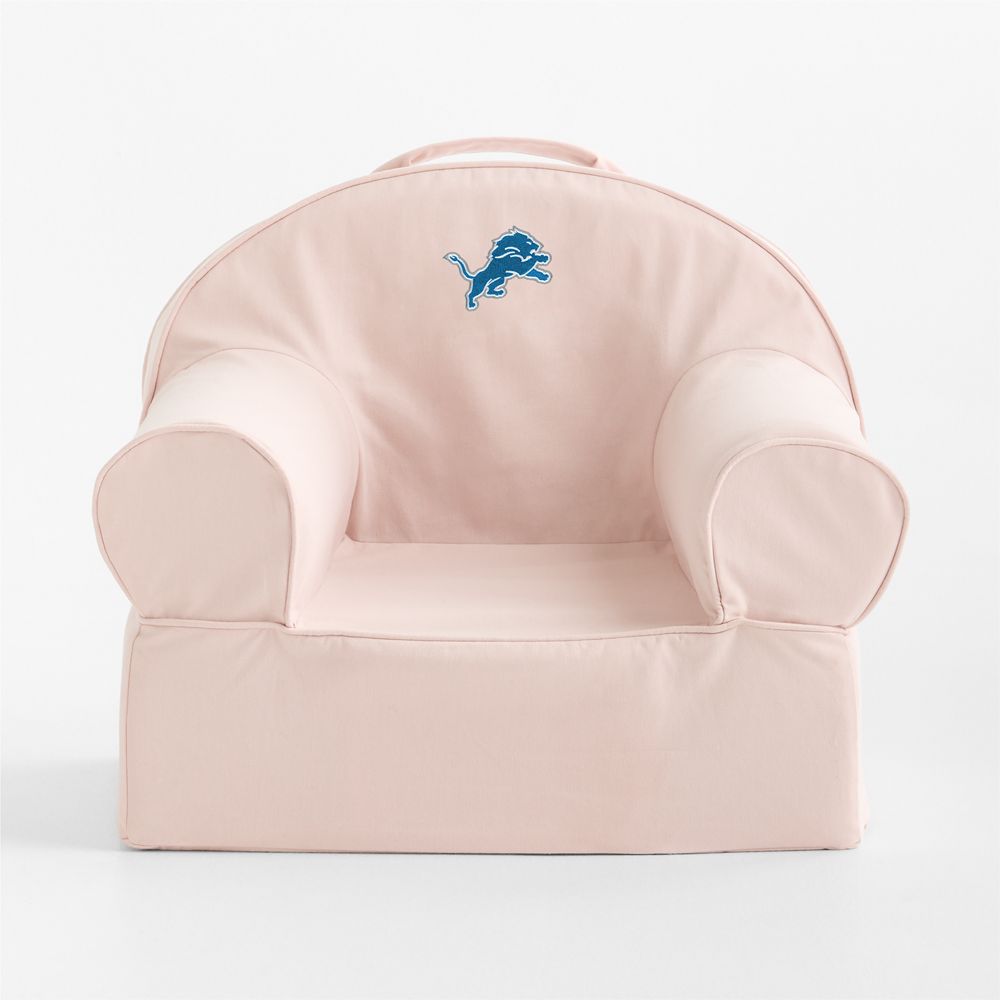 NFL Detroit Lions Small Soft Pink Organic Cotton Kids Lounge Nod Chair