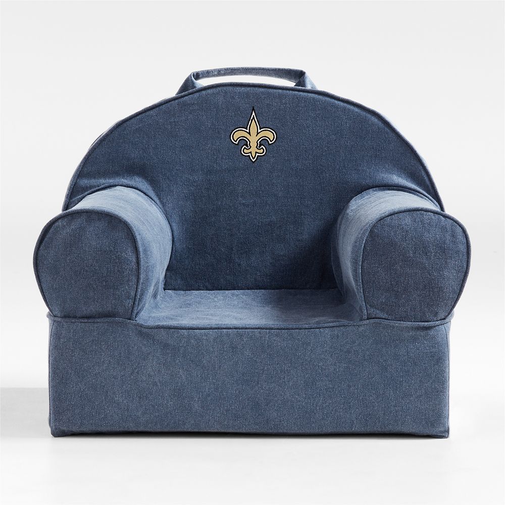 NFL New Orleans Saints Small Deep Indigo Organic Cotton Kids Lounge Nod Chair