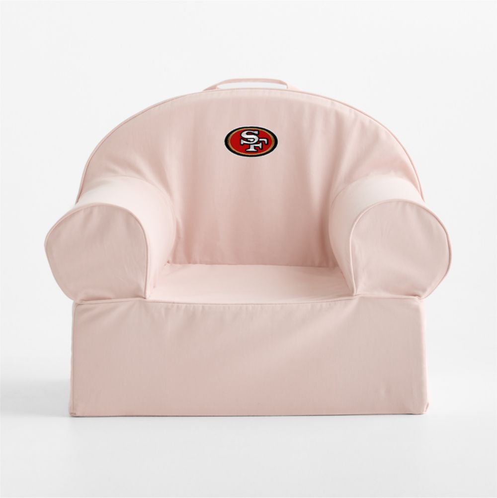 NFL San Francisco 49ers Large Soft Pink Organic Cotton Kids Lounge Nod Chair