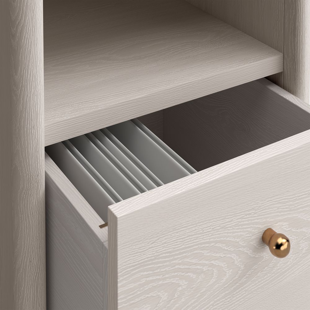 Alternative view of Lafayette 64" Whitewashed Desk with Outlets
