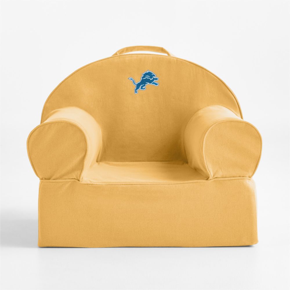 NFL Detroit Lions Small Savannah Yellow Organic Cotton Kids Lounge Nod Chair