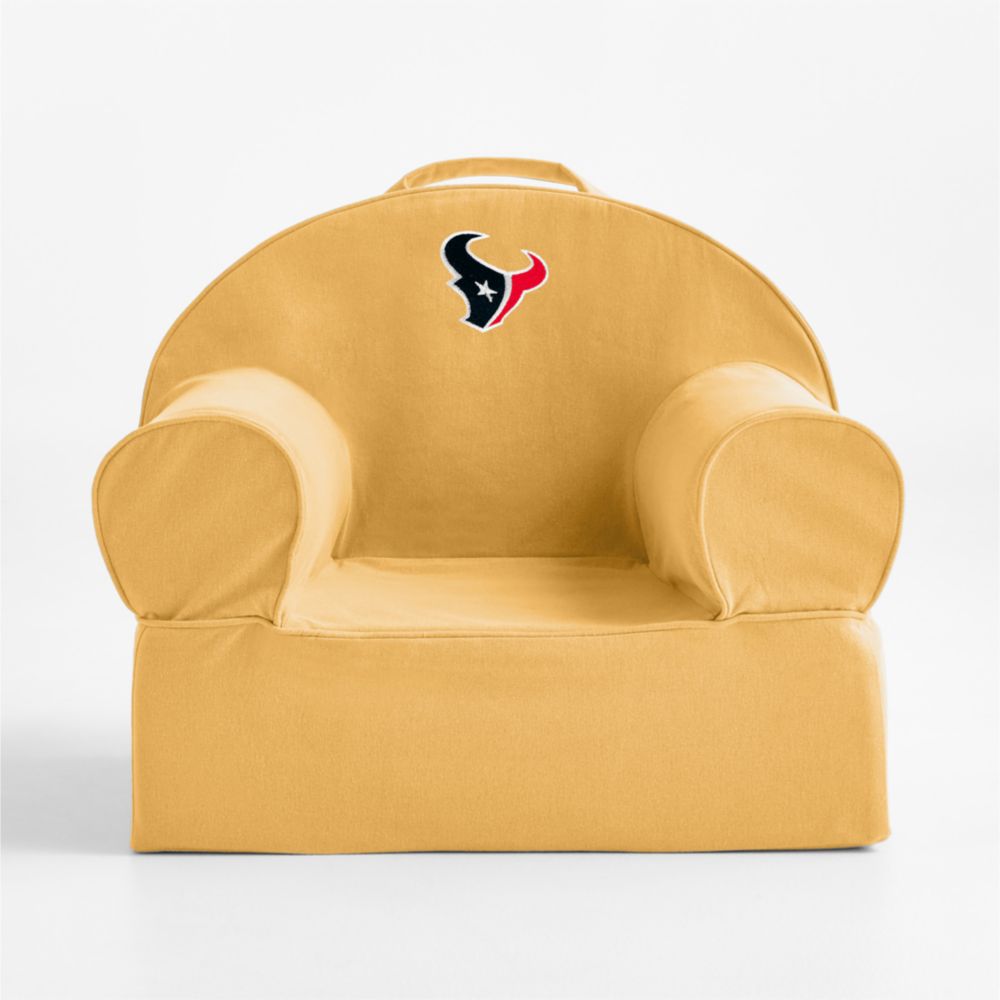 NFL Houston Texans Small Savannah Yellow Organic Cotton Kids Lounge Nod Chair