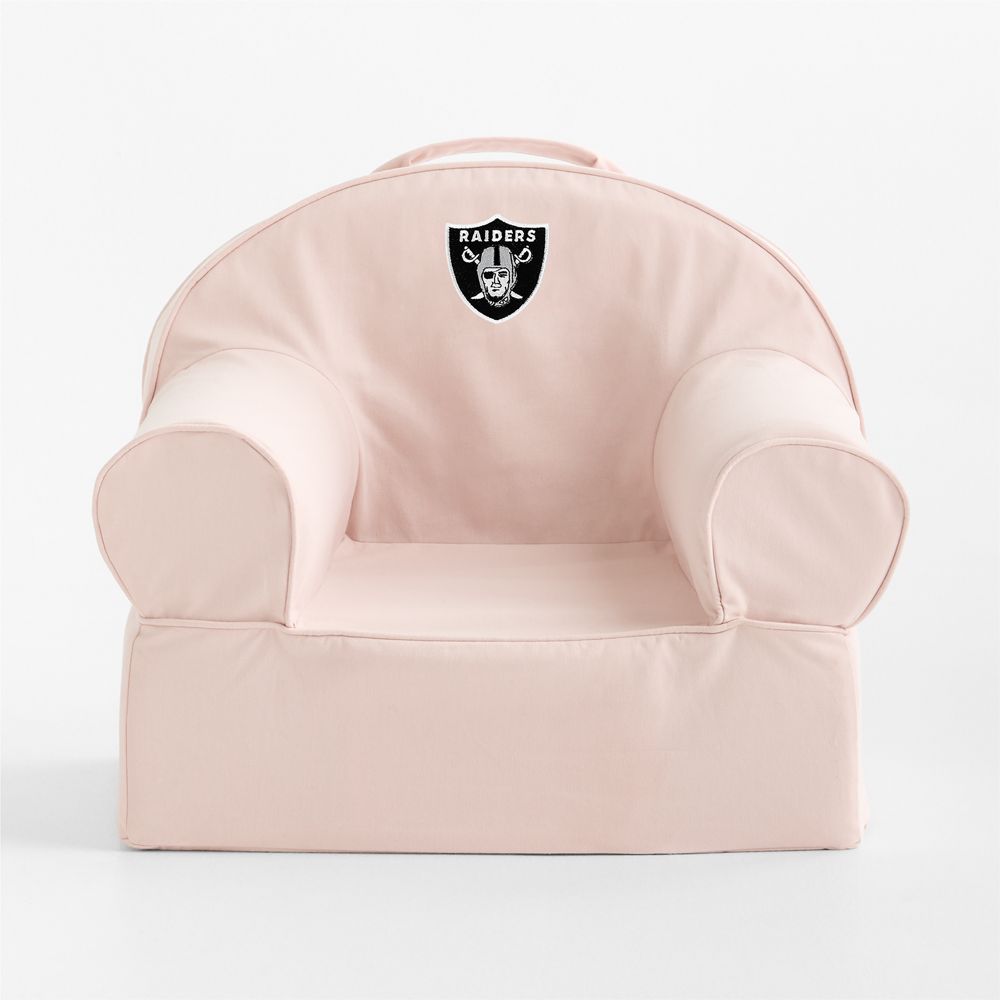 NFL Las Vegas Raiders Small Soft Pink Organic Cotton Kids Lounge Nod Chair