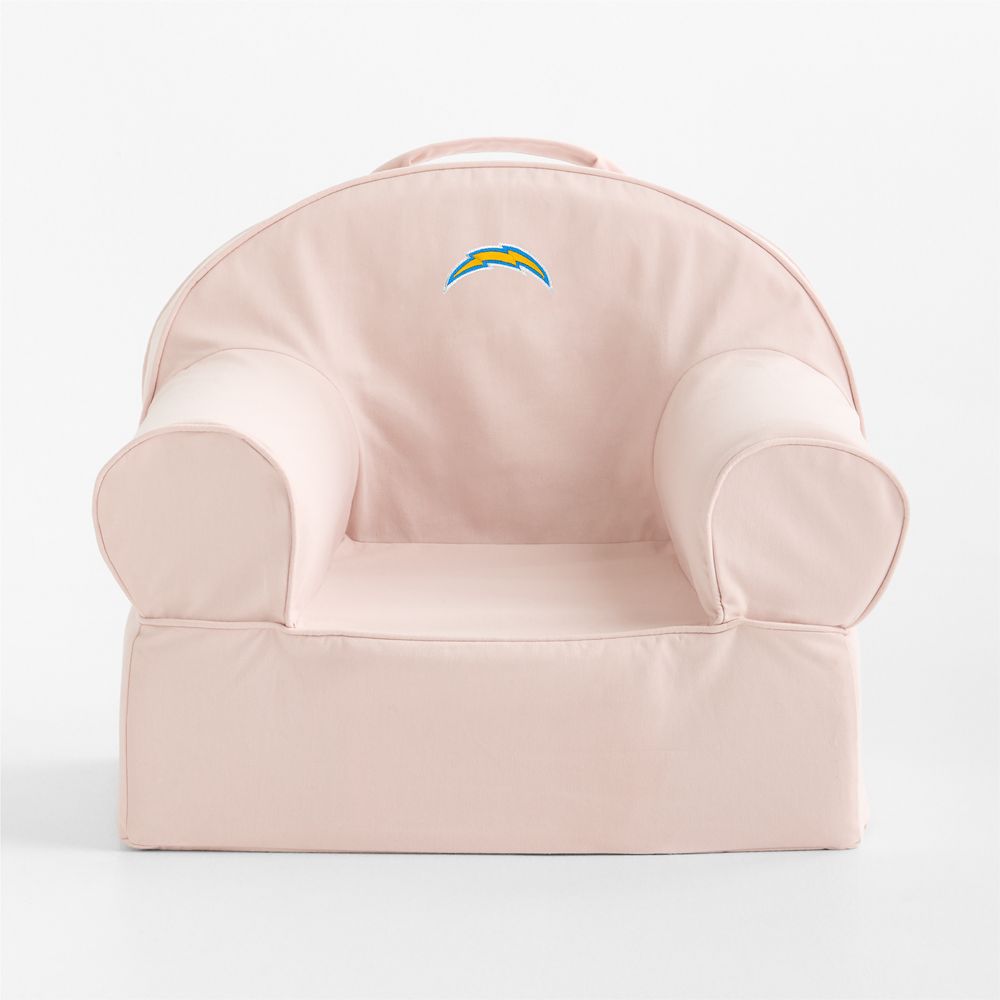 NFL Los Angeles Chargers Small Soft Pink Organic Cotton Kids Lounge Nod Chair