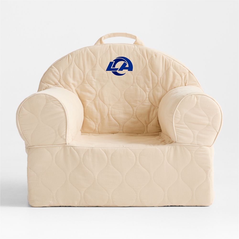 NFL Los Angeles Rams Large Oatmeal Quilted Cotton Corduroy Kids Lounge Nod Chair
