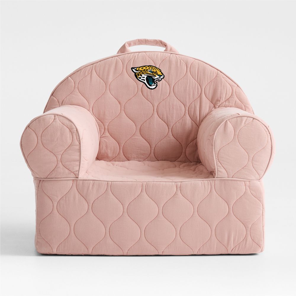 NFL Jacksonville Jaguars Large Rosy Lilac Quilted Cotton Corduroy Kids Lounge Nod Chair