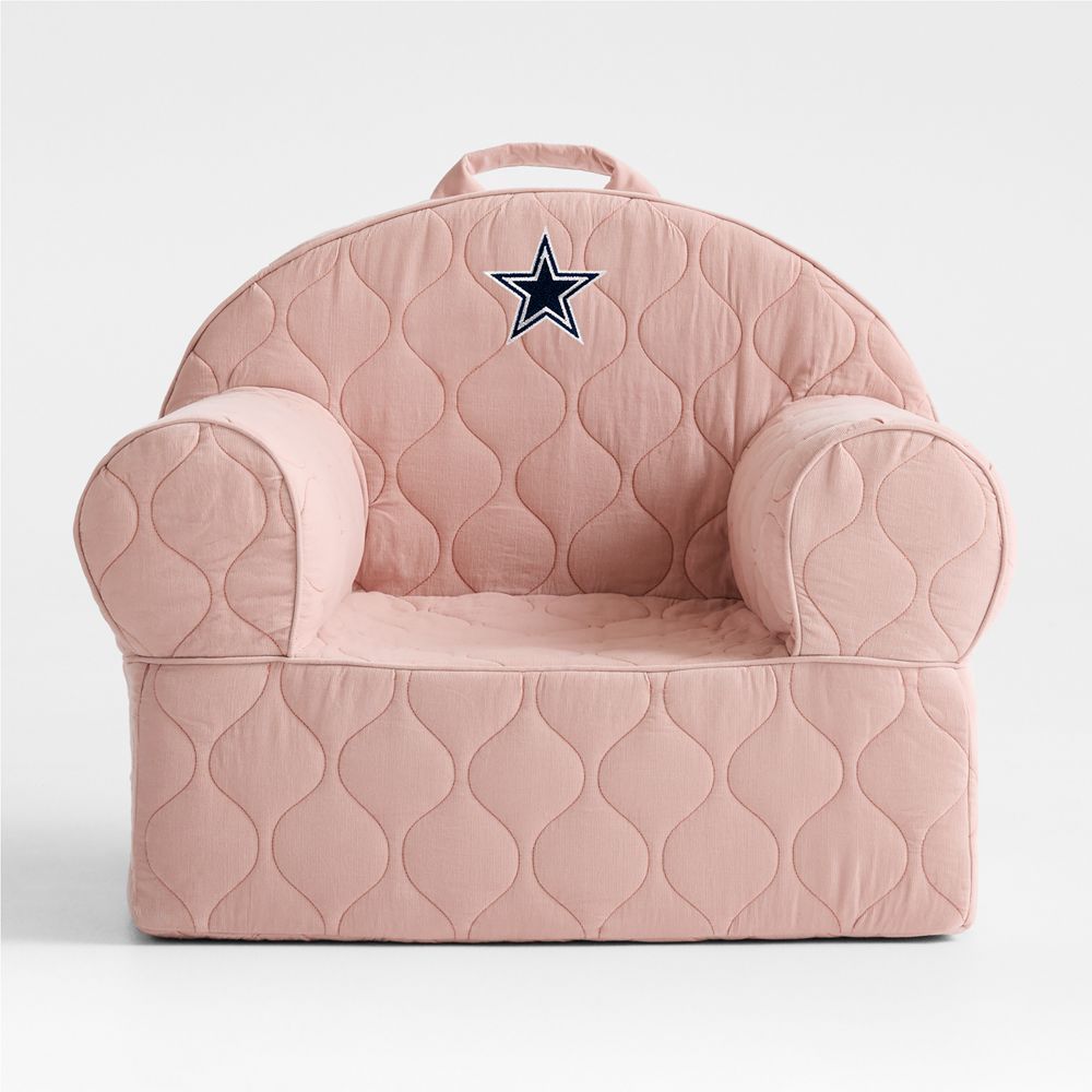 NFL Dallas Cowboys Large Rosy Lilac Quilted Cotton Corduroy Kids Lounge Nod Chair