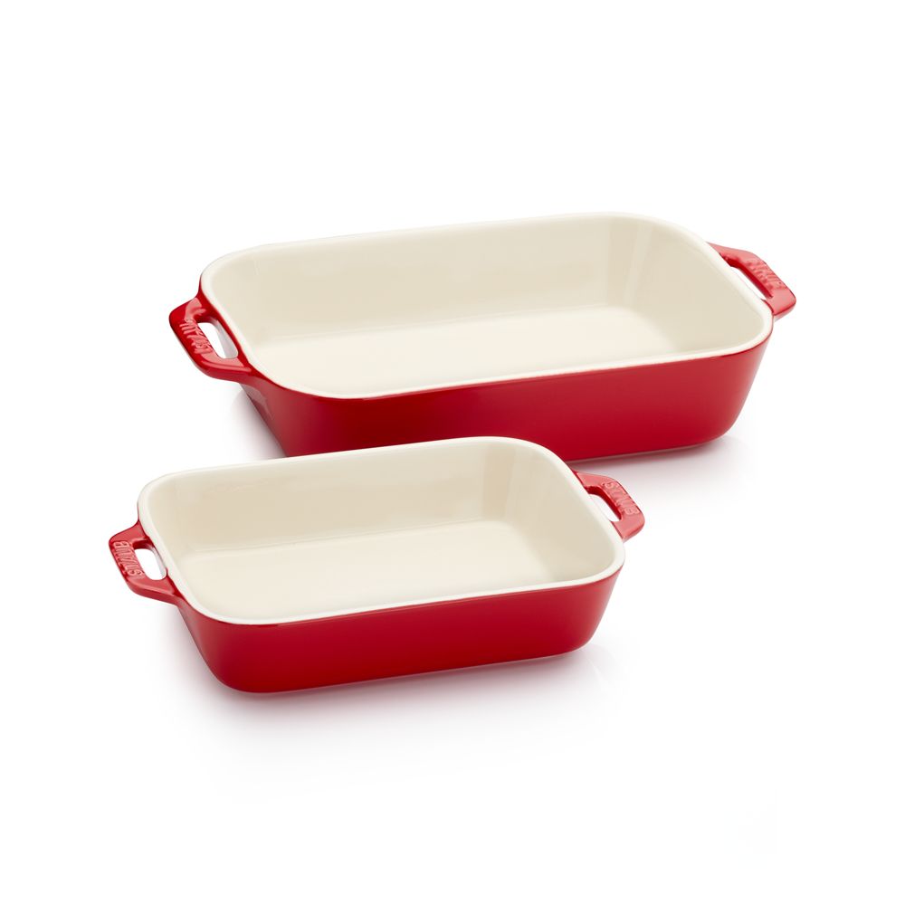 Alternative view of Staub Cherry 2-Piece Rectangular Baker Set