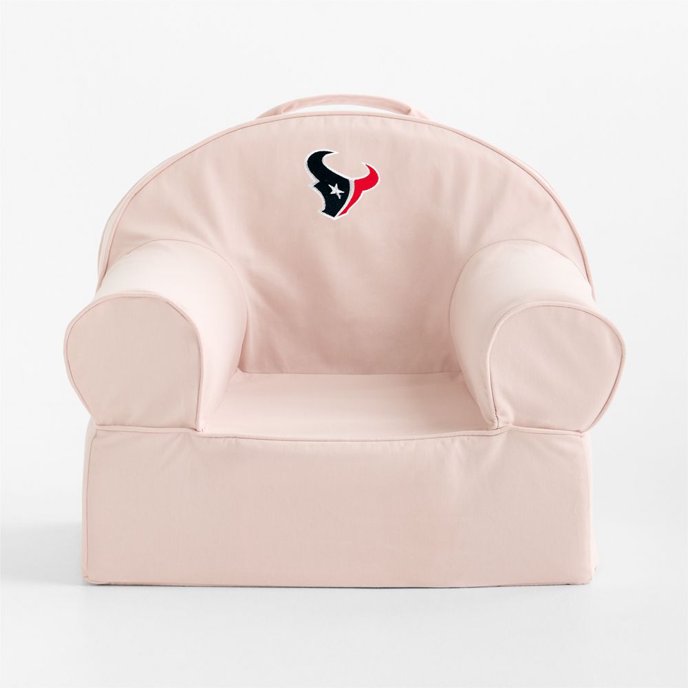 NFL Houston Texans Small Soft Pink Organic Cotton Kids Lounge Nod Chair