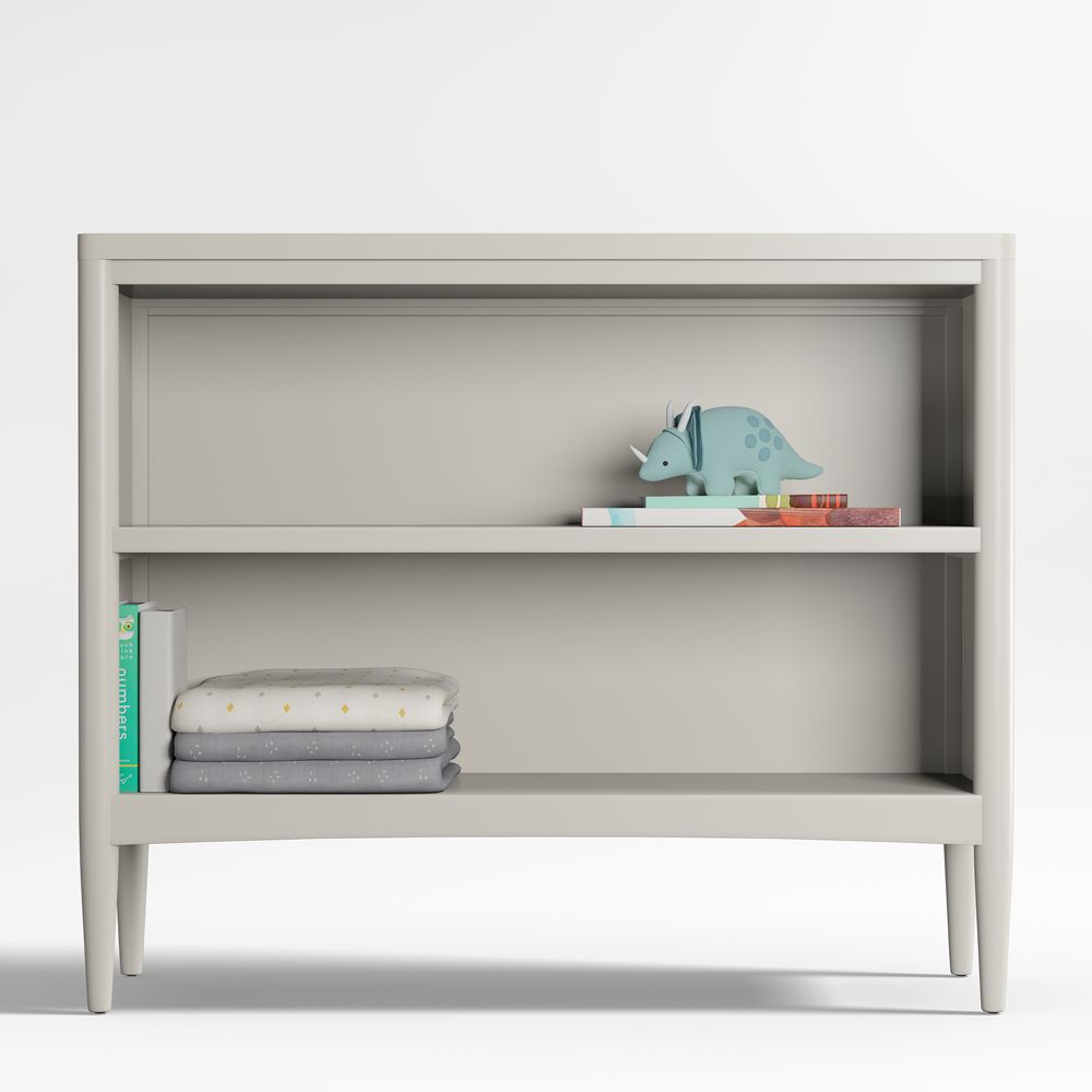 Hampshire 36" Cozy Grey Wood 2-Shelf Small Kids Bookcase