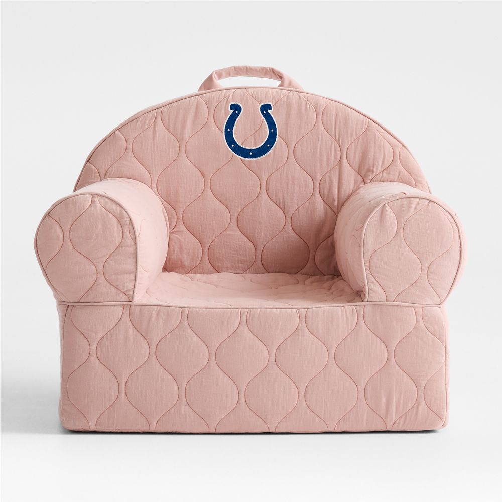NFL Indianapolis Colts Large Rosy Lilac Quilted Cotton Corduroy Kids Lounge Nod Chair