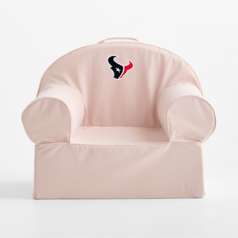NFL Houston Texans Large Soft Pink Organic Cotton Kids Lounge Nod Chair