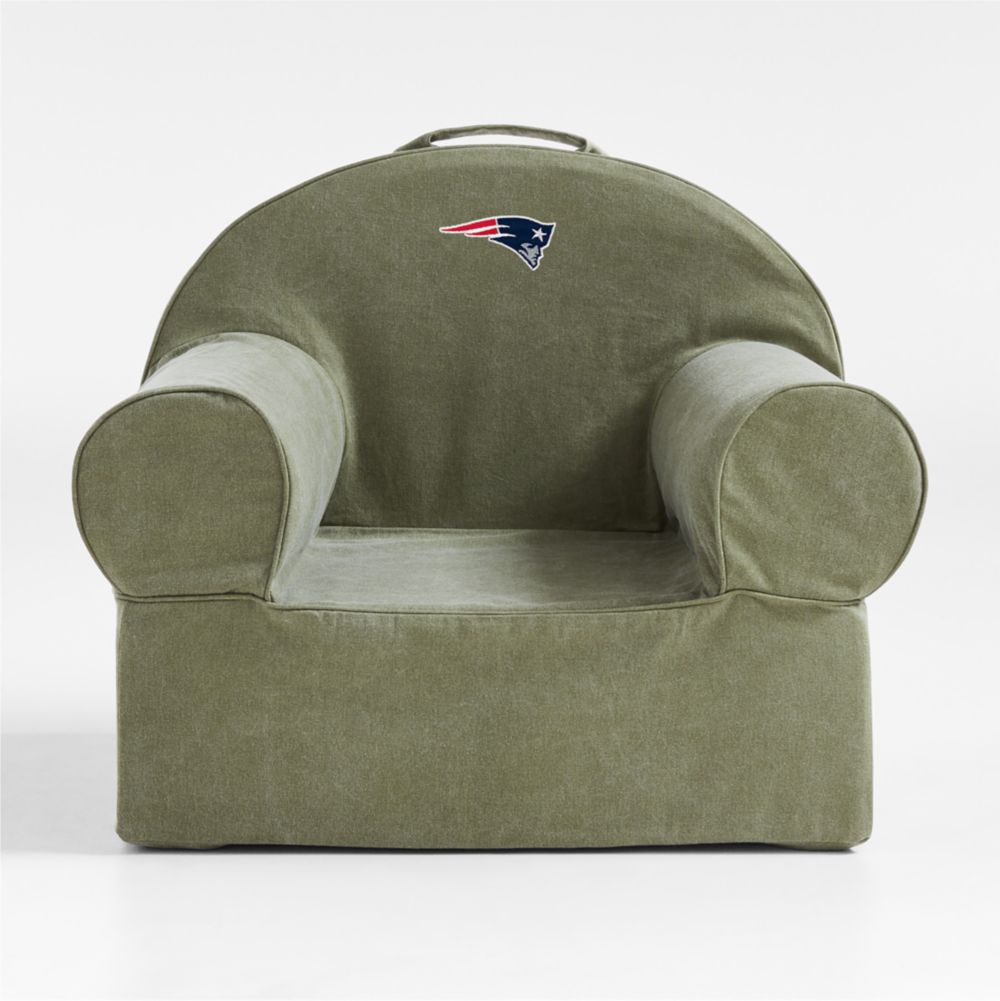 NFL New England Patriots Large Cyprus Green Organic Cotton Kids Lounge Nod Chair