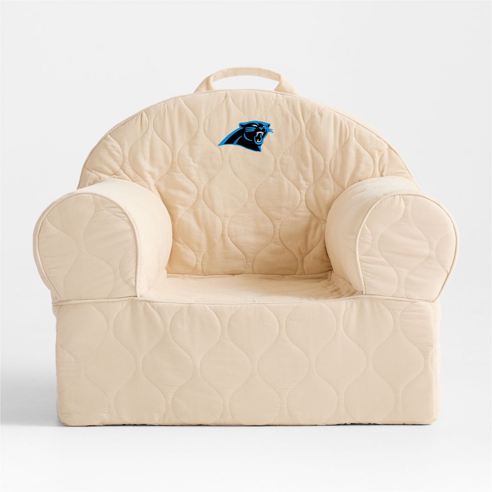 NFL Carolina Panthers Large Oatmeal Quilted Cotton Corduroy Kids Lounge Nod Chair