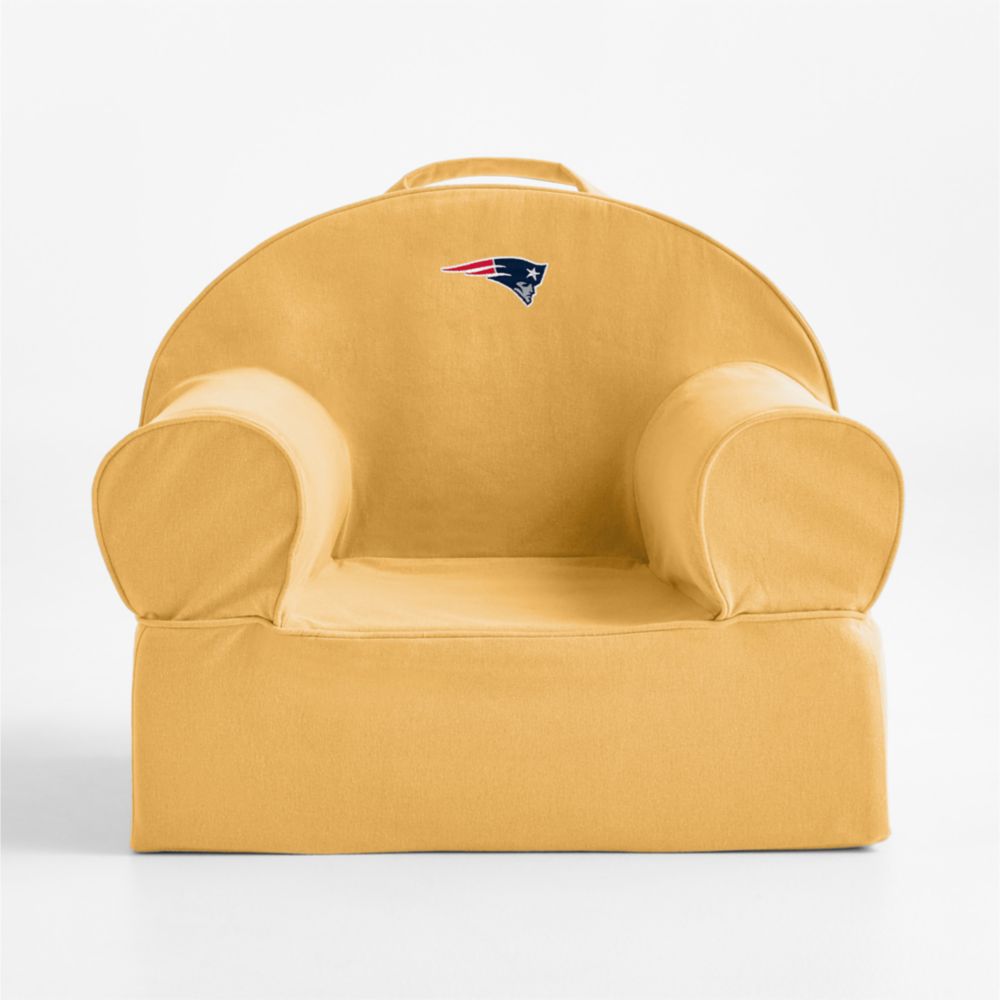 NFL New England Patriots Small Savannah Yellow Organic Cotton Kids Lounge Nod Chair