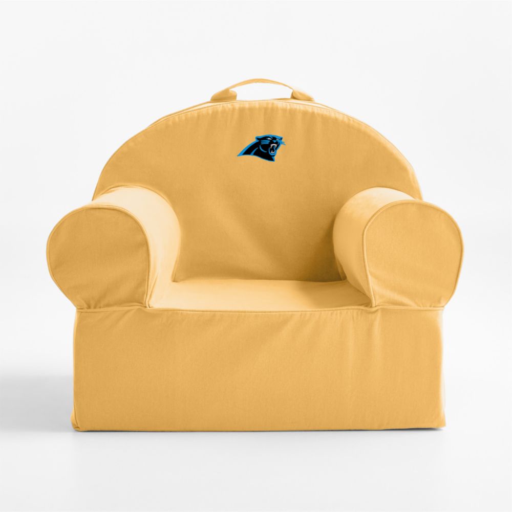 NFL Carolina Panthers Large Savannah Yellow Organic Cotton Kids Lounge Nod Chair