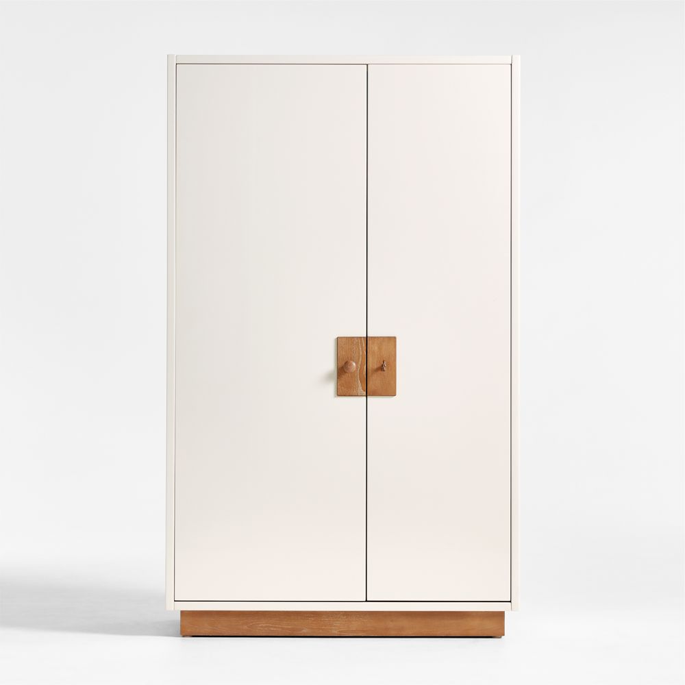 Memoire 42" Ivory High-Gloss Lacquer Kids Storage Armoire Cabinet by Jeremiah Brent