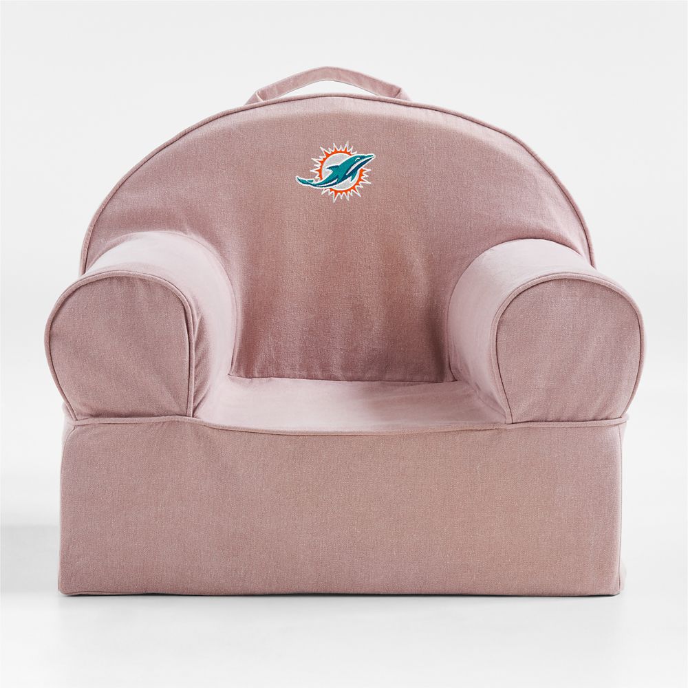 NFL Miami Dolphins Small Lilac Mauve Organic Cotton Kids Lounge Nod Chair