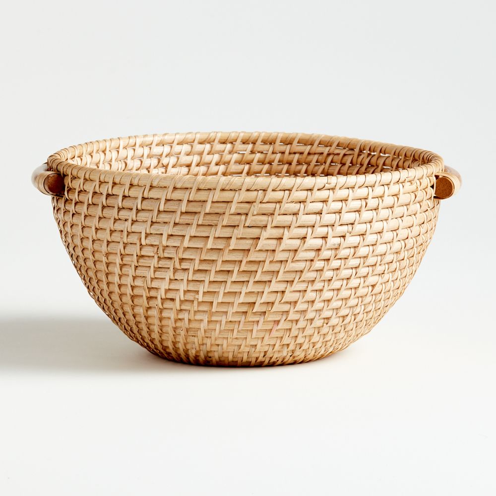 Artesia Natural Rattan Bowl with Handles